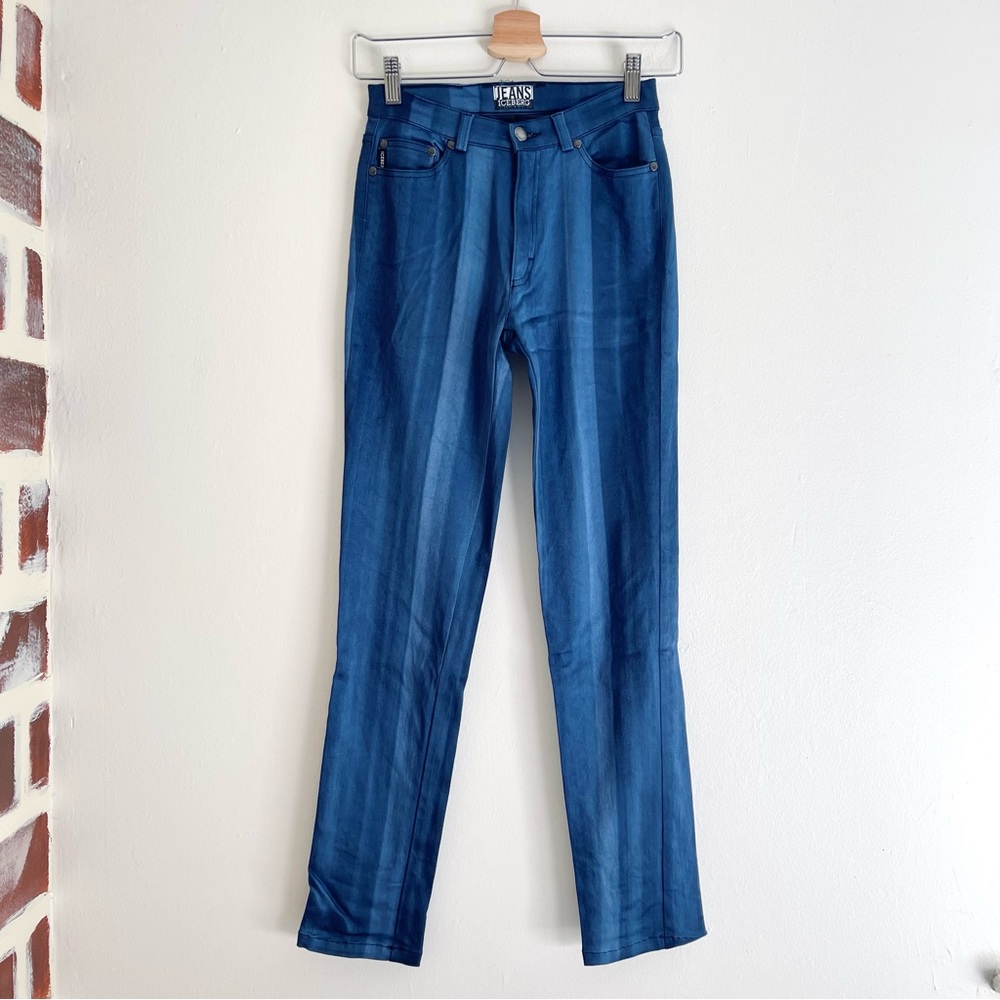 Iceberg Jeans Vintage Dark Blue Ombré Stripe Print Size 27 - Picture 15 of 15